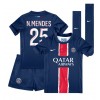 Paris Saint-Germain Nuno Mendes #25 Hemmaställ Barn 2024-25 Korta ärmar (+ Korta byxor)